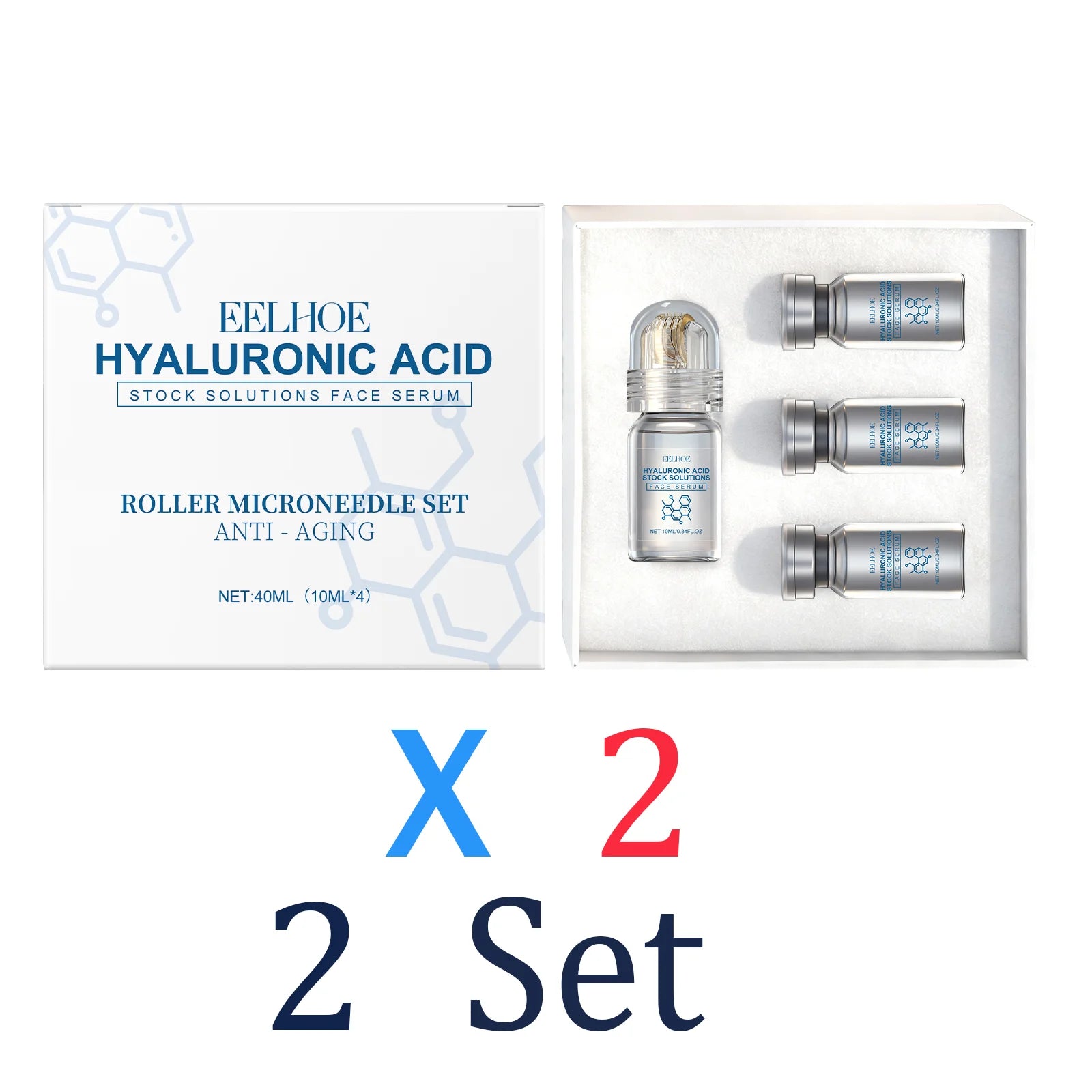 Niacinamide Microneedle Serum Kit – 0.25mm Face Roller & Moisturizing Serum Set