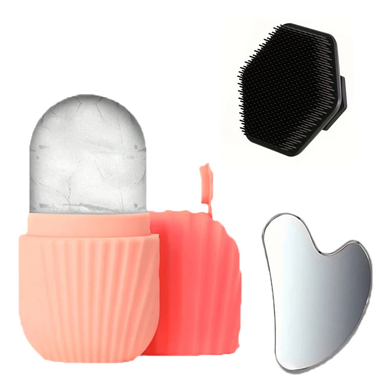 Ice Face Roller & Gua Sha Set – Facial Lifting & Contouring Tool