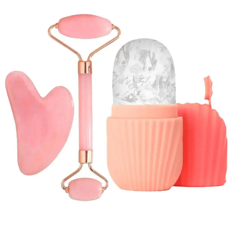 Ice Face Roller & Gua Sha Set – Facial Lifting & Contouring Tool