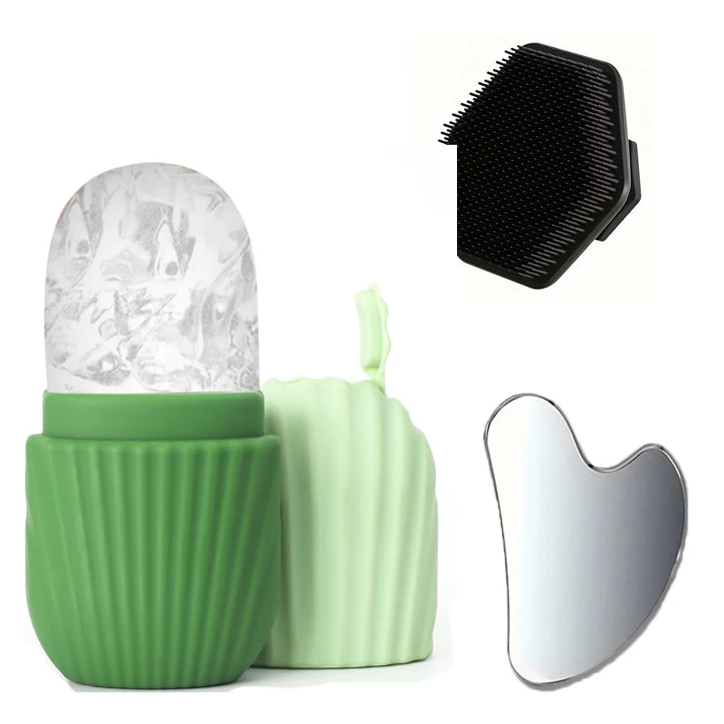 Ice Face Roller & Gua Sha Set – Facial Lifting & Contouring Tool