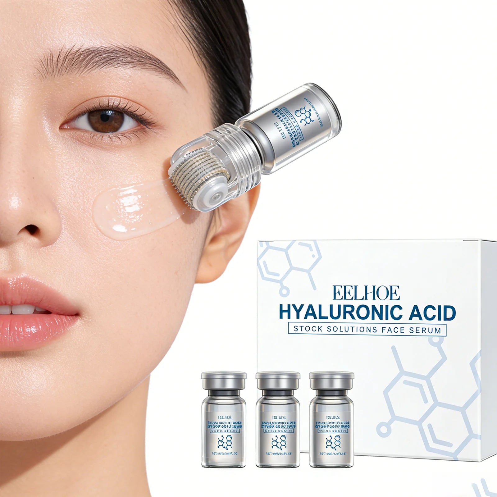 Niacinamide Microneedle Serum Kit – 0.25mm Face Roller & Moisturizing Serum Set