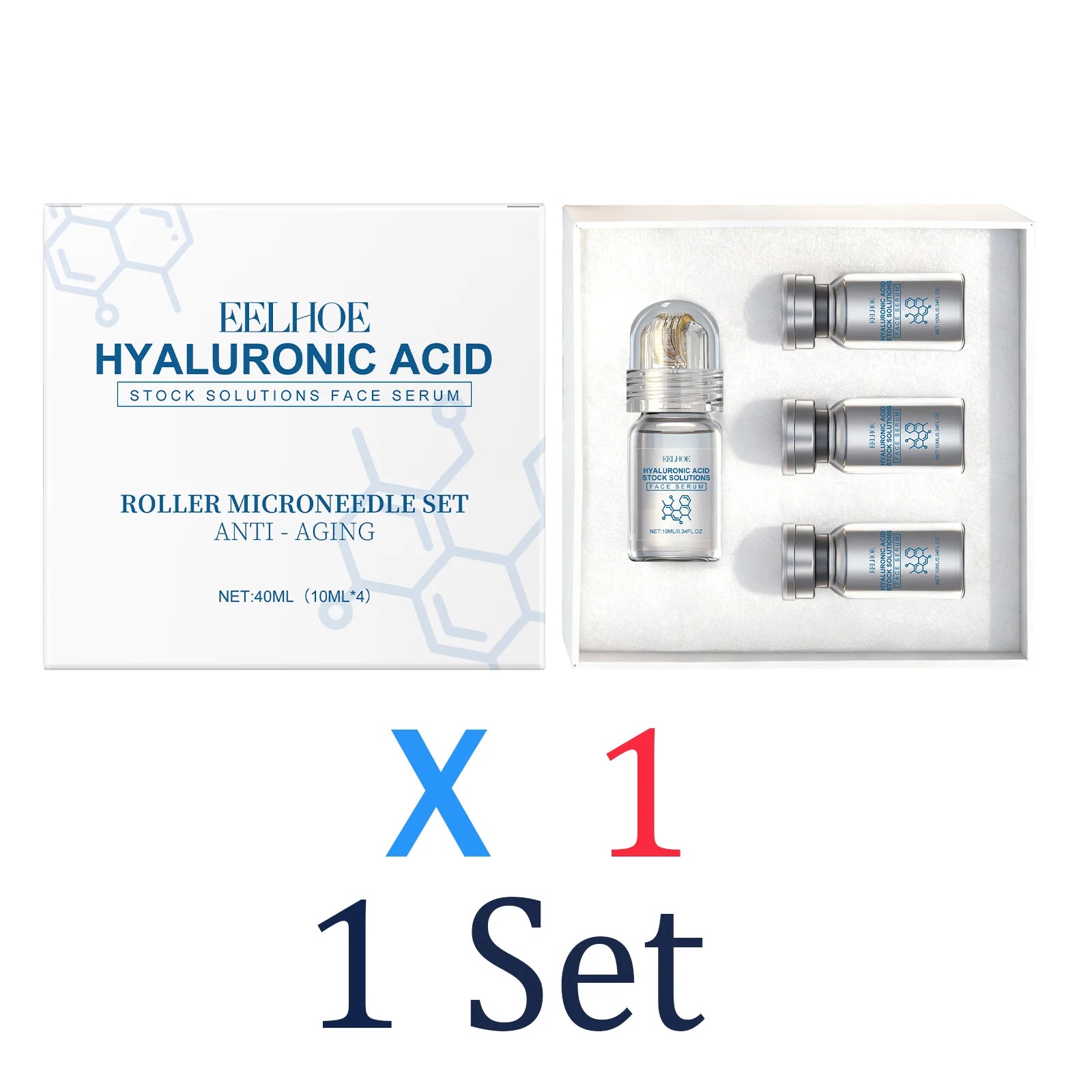 Niacinamide Microneedle Serum Kit – 0.25mm Face Roller & Moisturizing Serum Set