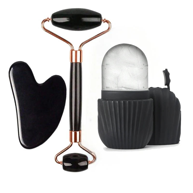 Ice Face Roller & Gua Sha Set – Facial Lifting & Contouring Tool